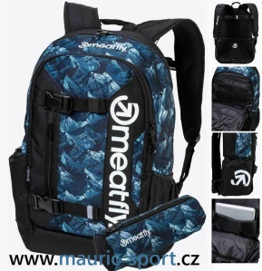 Stylový Batoh Meatfly Basejumper 22 L - Green Mountains (s penálem zdarma)